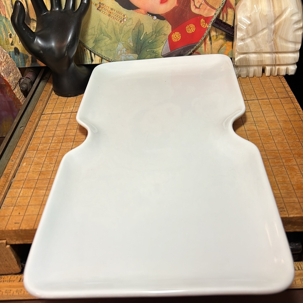 Pier 1 White Porcelain Serving Tray 14.75”Lx7.5”Wx7/8”H EUC Meat Cheese - Picture 11 of 12